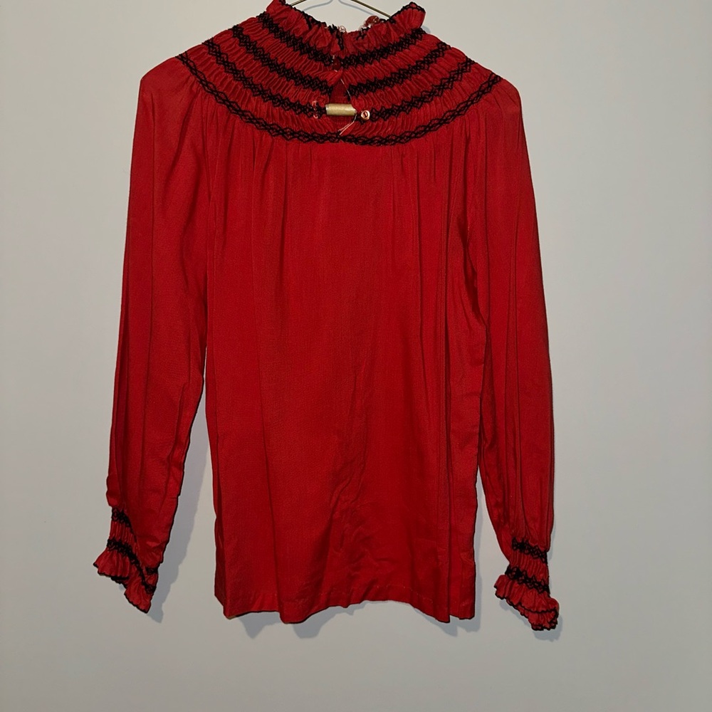 Vintage 70s Victorian Smock Top
